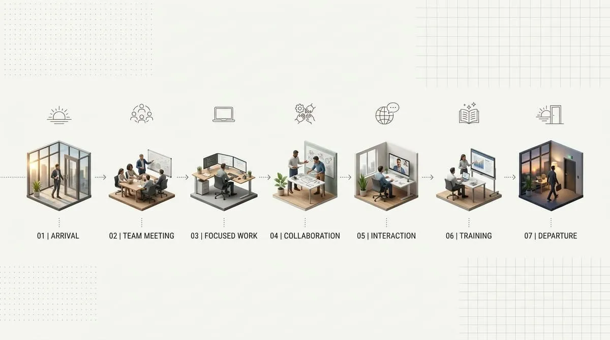Day in the life of an employee shown through recruitment video content