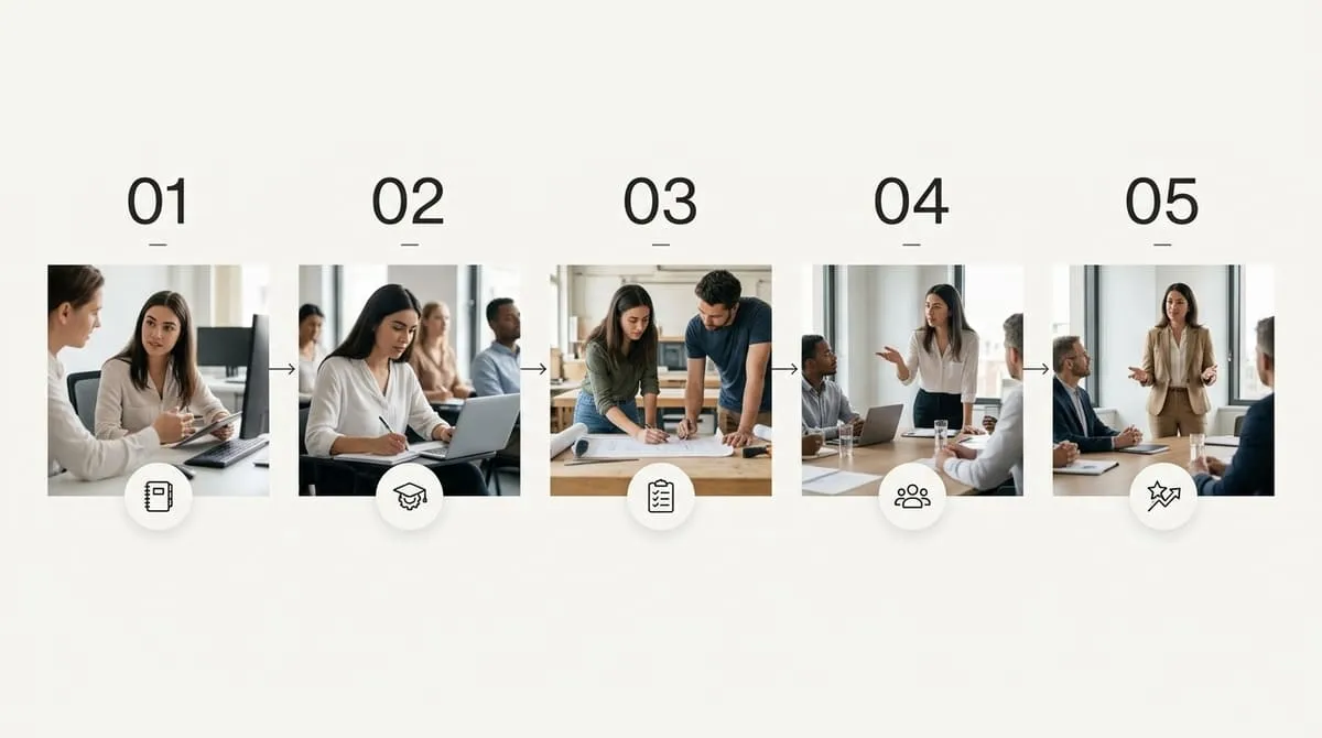 Employee career progression shown in recruitment video content