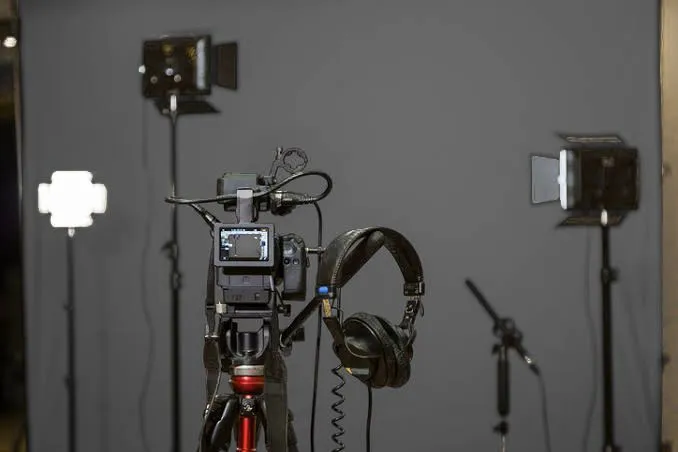 Professional video production equipment used for founder interview filming